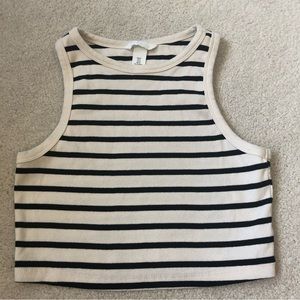NWOT H&M Striped Crop Shirt